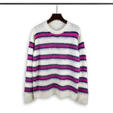 Striped Loose Fit Sweater – High Street Style - MRC STORESweaters & HoodiesMy StoreHigh Street Loose - Fit Striped Sweater – Trendy American Style for Autumn - MRC STOREMRC STORECJYD223595710JQApricot PurpleL