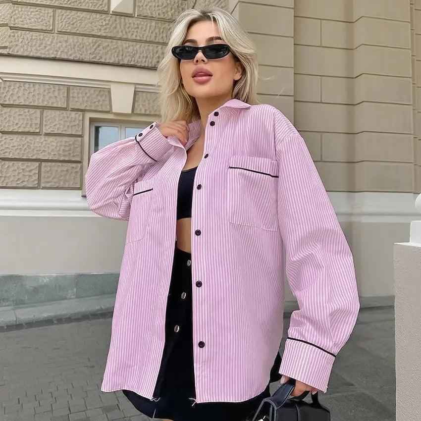 Striped Loose Shirt - MRC STORETopMy StoreStriped Loose ShirtMRC STORECJYD210704703CXStripesL