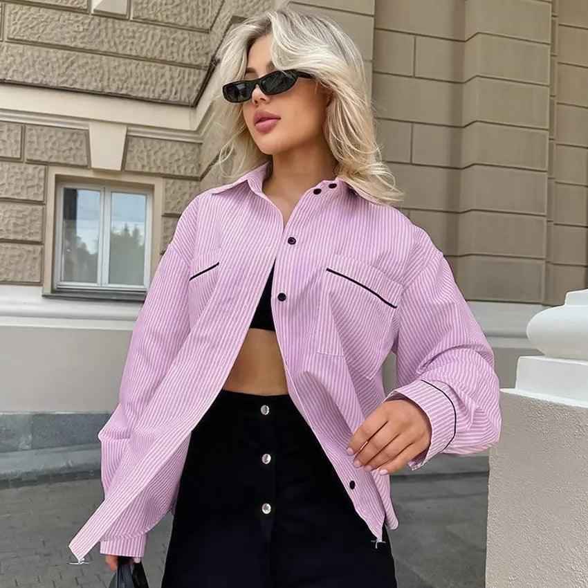 Striped Loose Shirt - MRC STORETopMy StoreStriped Loose ShirtMRC STORECJYD210704703CXStripesL