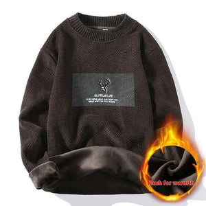 Super Soft Fleece Lined Knitted Sweater – Cozy Japanese Style Pullover - MRC STORE