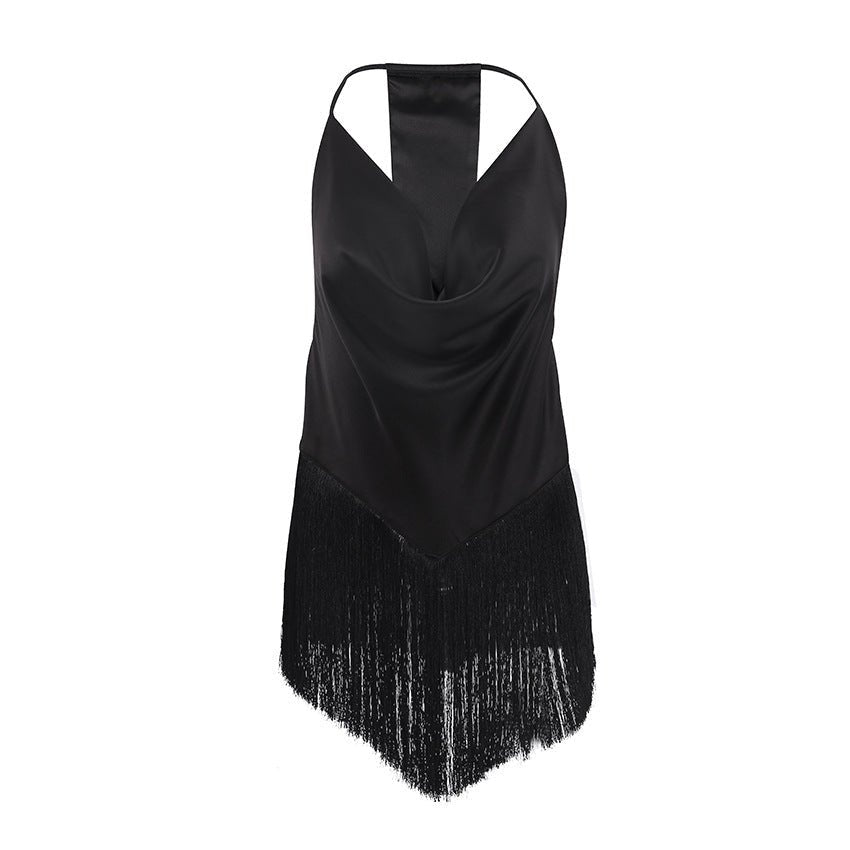 Suspender Vest - Tassel Swing Collar - MRC STORETopMy StoreWomen’s Suspender Vest - Tassel Swing Collar My Store MRC STORECJCS233566703CXBlackL