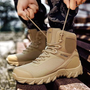 Tactical Camouflage Combat Boots - MRC STOREShoesMRC STORETan outdoor boots being worn with a blurred natural backgroundMRC STORECJYD252634817QJArmy Green39