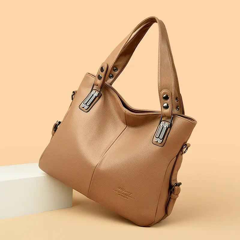 Trendy PU Leather Bag Tote in Sophisticated Colors - MRC STOREAccessoriesMy StoreTrendy PU Leather Bag Tote in Sophisticated ColorsMRC STORECJNS205786907GTDark Khaki