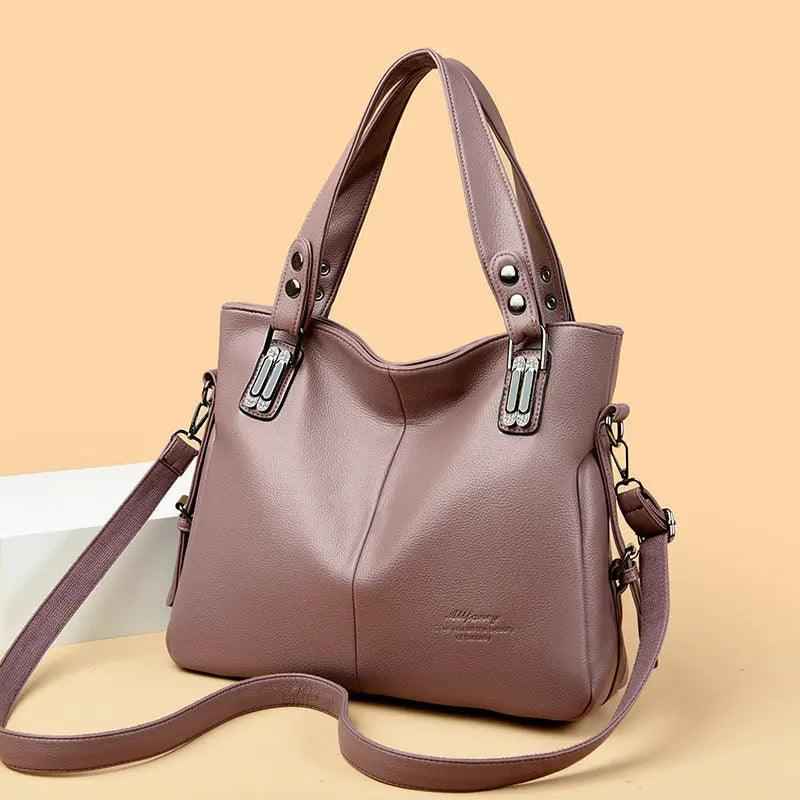 Trendy PU Leather Bag Tote in Sophisticated Colors - MRC STOREAccessoriesMy StoreTrendy PU Leather Bag Tote in Sophisticated ColorsMRC STORECJNS205786903CXBeige