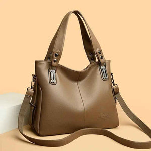 Trendy PU Leather Bag Tote in Sophisticated Colors - MRC STOREAccessoriesMy StoreTrendy PU Leather Bag Tote in Sophisticated ColorsMRC STORECJNS205786903CXBeige