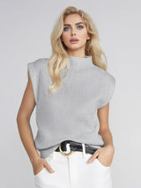 Turtleneck Vest Sweater – Abstract Pattern - MRC STORESweaters & HoodiesMy StoreWomen's Turtleneck Vest Sweater – Abstract Pattern Pullover in Versatile Colors - MRC STOREMRC STORECJMY227267207GTGrayL