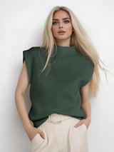 Turtleneck Vest Sweater – Abstract Pattern - MRC STORESweaters & HoodiesMy StoreWomen's Turtleneck Vest Sweater – Abstract Pattern Pullover in Versatile Colors - MRC STOREMRC STORECJMY227267235IRArmy GreenL