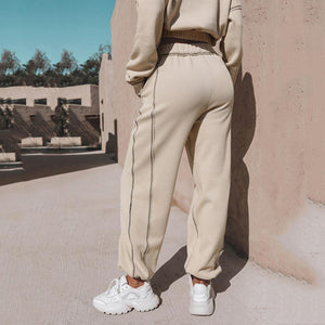 Turtleneck Zipper Sweatshirt – Loose Pants Set - MRC STORETopMy StoreLong Sleeve Turtleneck Zipper Sweatshirt with Loose Straight - Leg Pants - Stylish & Comfortable - MRC STOREMRC STORECJTZ208976907GTApricotL