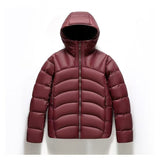 Unisex Hooded Down Jacket — Couple Style Ribbed Design - MRC STOREJacketsMRC STOREMaroon puffer jacket with a hood on a white backgroundMRC STORECJYD259369218RIDark Red2XL