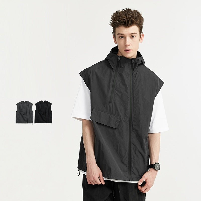 Unisex Hooded Vest - Zipper Japanese Street Coat - MRC STOREJacketsMy StoreUnisex Hooded Vest - Zipper Japanese Street CoatMRC STORECJYD235855307GTDark GrayL