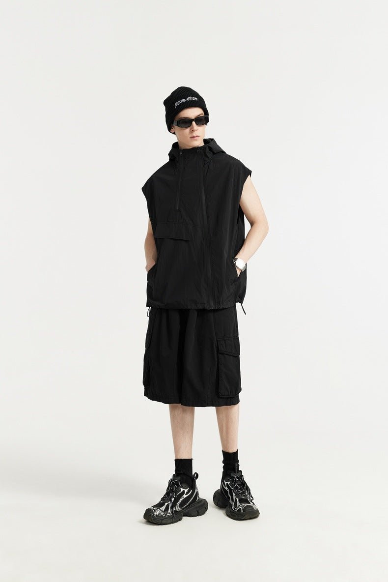 Unisex Hooded Vest - Zipper Japanese Street Coat - MRC STOREJacketsMy StoreUnisex Hooded Vest - Zipper Japanese Street Coat My Store MRC STORECJYD235855307GTDark GrayL