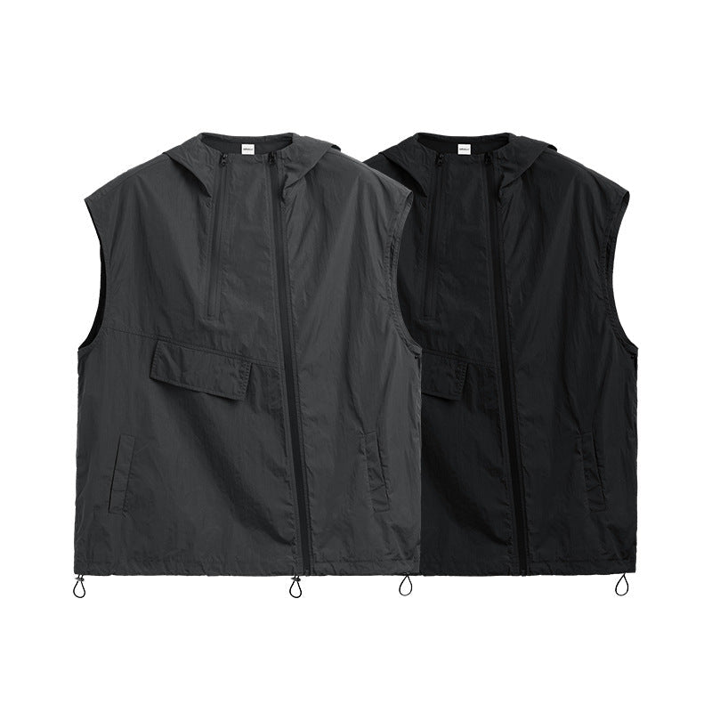 Unisex Hooded Vest - Zipper Japanese Street Coat - MRC STOREJacketsMy StoreUnisex Hooded Vest - Zipper Japanese Street Coat My Store MRC STORECJYD235855307GTDark GrayL