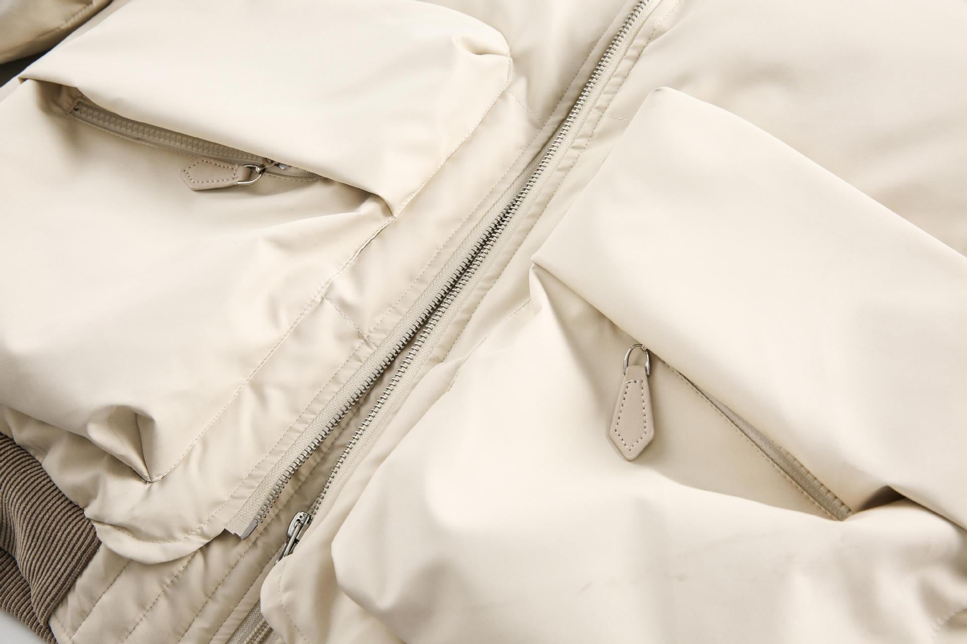 Unisex PU Stitching Cotton - Padded Jacket - MRC STOREJacketsMy StoreUnisex PU Stitching Cotton - Padded Jacket My Store MRC STORECJPK249059902BYBeigeL