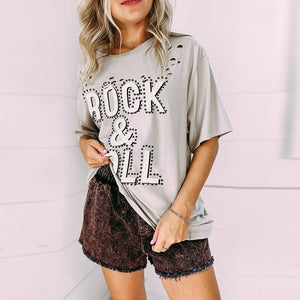 Unisex Ripped T-Shirt - Trendy Gray Loose - MRC STORET-ShirtsMy StoreUnisex Ripped T-Shirt - Trendy Gray Loose My Store MRC STORECJCS235324603CXGrayL