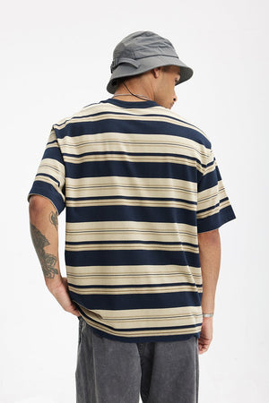 Unisex Striped T-Shirt - Loose Pocket Style - MRC STOREShortsMy StoreUnisex Striped T-Shirt - Loose Pocket Style My Store MRC STORECJYH233225702BYApricotL