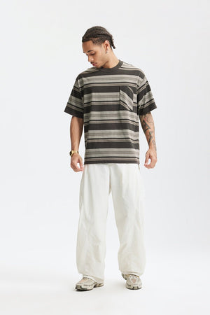 Unisex Striped T-Shirt - Loose Pocket Style - MRC STOREShortsMy StoreUnisex Striped T-Shirt - Loose Pocket Style My Store MRC STORECJYH233225702BYApricotL