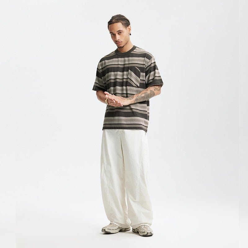 Unisex Striped T-Shirt - Loose Pocket Style - MRC STOREShortsMy StoreUnisex Striped T-Shirt - Loose Pocket Style My Store MRC STORECJYH233225702BYApricotL