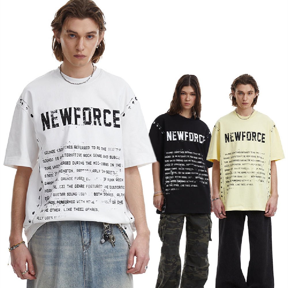 Unisex Vintage T-Shirt - Letter Print Loose - MRC STORET-ShirtsMy StoreUnisex Vintage T-Shirt - Letter Print Loose My Store MRC STORECJYH234301511KPBeigeL