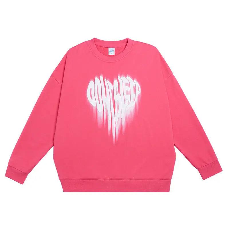 Unreal Heart Foam Print Crew Neck Sweatshirt - MRC STORETopMy StoreUnreal Heart Foam Print Crew Neck Sweatshirt - MRC STOREMRC STORECJYH140183307GTRose RedL