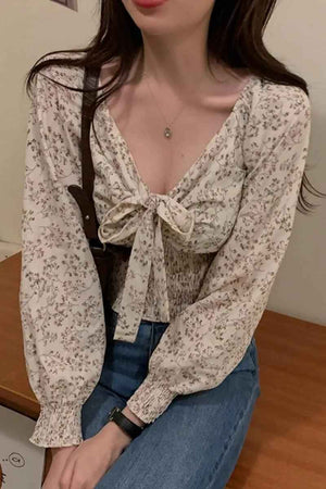 V Neck Chiffon Blouse - MRC STOREtopMy StoreV Neck Chiffon BlouseMRC STORECJNSSYCS06984-ApricotApricot