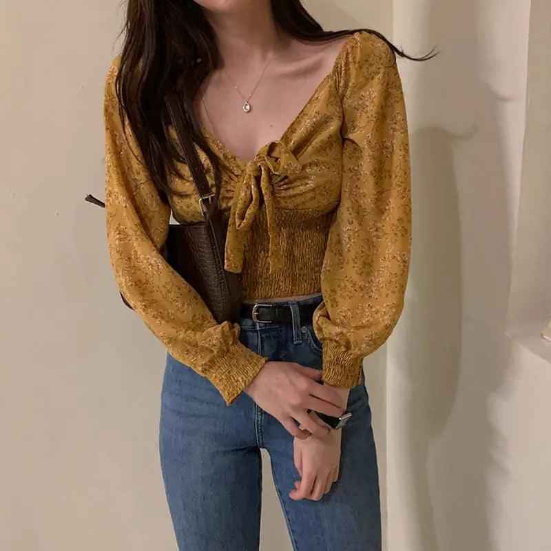 V Neck Chiffon Blouse - MRC STOREtopMy StoreV Neck Chiffon BlouseMRC STORECJNSSYCS06984-ApricotApricot