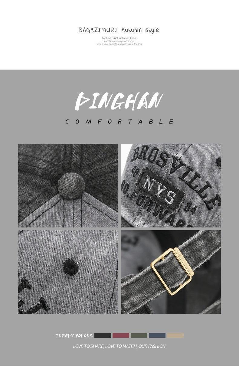 vintage cap Letter Embroidered Duckbill Cap – Stylish & Functional Headwear - MRC STOREAccessoriesMy Storevintage cap Letter Embroidered Duckbill Cap – Stylish & Functional Headwear - MRC STOREMRC STORECJBQ215419404DWGray Front Face Dark Blue BodyAdjustable