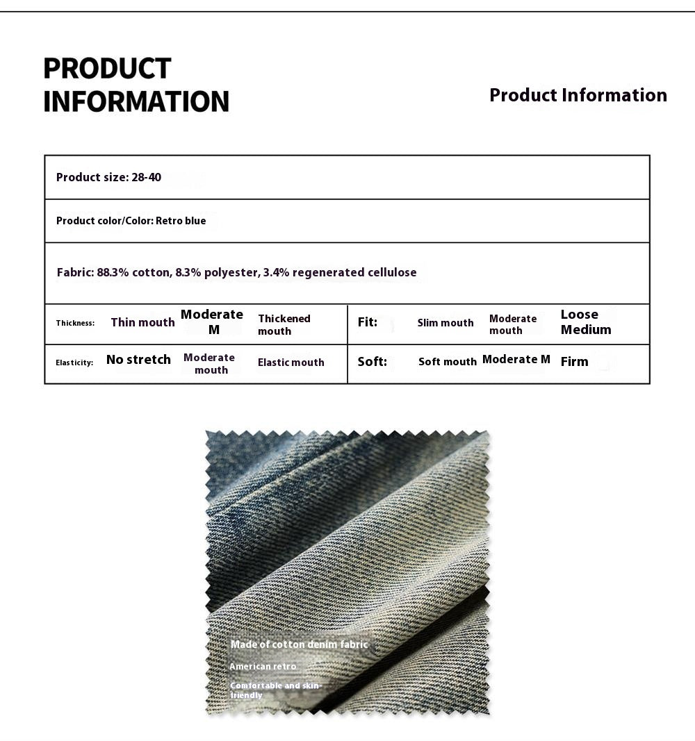 Vintage Denim Style Wide Leg Jeans - MRC STOREjeansMRC STOREAmerican Retro Hanging Loose Wide Leg Jeans for Men – Vintage Denim Style My Store MRC STORECJNZ245828910JQRetro Blue with Velvet28