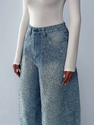 Vintage Irregular Rhinestone Jeans – Elegant & Trendy Denim - MRC STOREjeansMy StoreVintage Irregular Rhinestone Jeans – Elegant & Trendy Denim My Store MRC STORECJNZ232477404DWBlueL