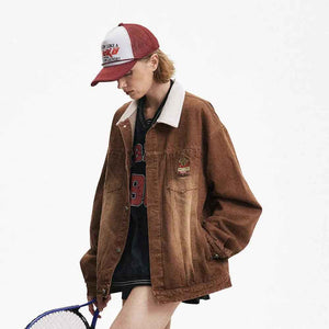 Vintage Punk Denim Jacket - MRC STOREtopMy StoreVintage Punk Denim JacketMRC STORECJXZ209743402BYBrownL