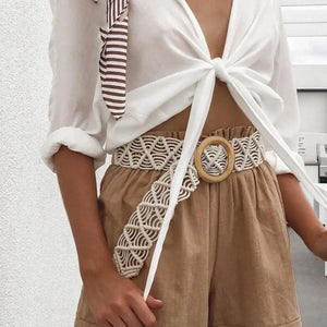 Vintage Woven Wooden Buckle Belt - MRC STOREAccessoriesMy StoreVintage Woven Wooden Buckle Belt - MRC STOREMRC STORECJNSFSYD00423-115cm-Beige115cmBeige