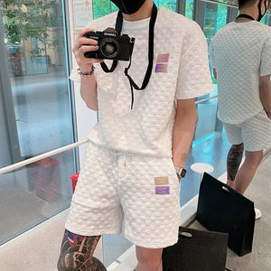 Waffle Short Sleeve Shorts Set - MRC STORETopMy StoreWaffle Short Sleeve Shorts Set - MRC STOREMRC STORECJDS119390601AZWhite2XL