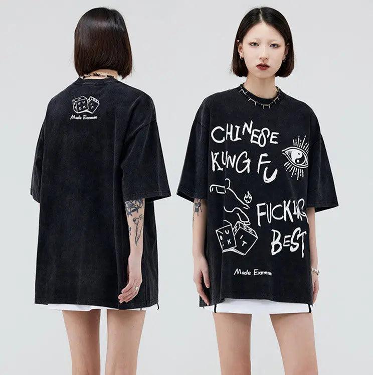 Washed Vintage Fashion T-Shirt - MRC STORETopMy StoreWashed Vintage Fashion T-Shirt - MRC STOREMRC STORECJDS167181104DWBlack2XL