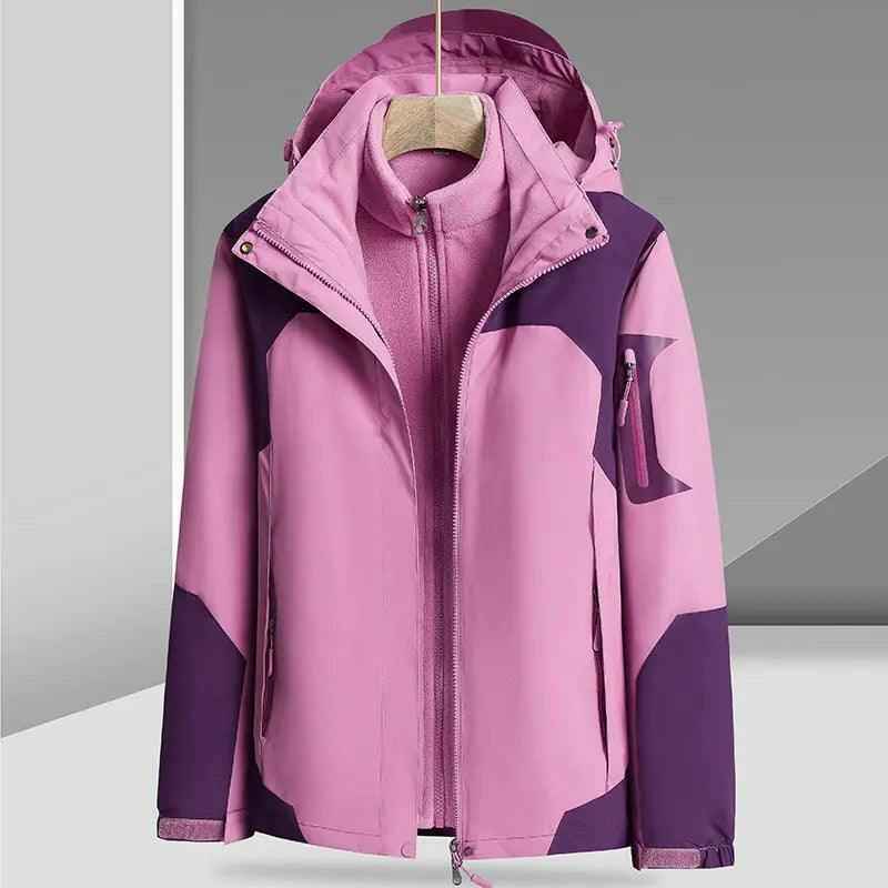 Waterproof Jacket Three - in - one - MRC STOREclothesMy StoreWaterproof Jacket Three - in - oneMRC STORECJYD186486534HSCherry Blossom Pink For Women4XL