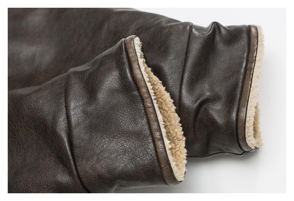 Winter Coat PU Leather Coat with Lamb Wool Lining - MRC STORETopMRC STOREWinter Coat PU Leather Coat with Lamb Wool Lining - MRC STOREMRC STORECJPK211782702BYBlackL