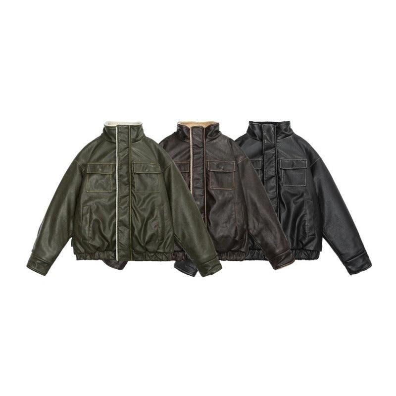 Winter Coat PU Leather Coat with Lamb Wool Lining - MRC STORETopMRC STOREWinter Coat PU Leather Coat with Lamb Wool Lining - MRC STOREMRC STORECJPK211782710JQBrownL