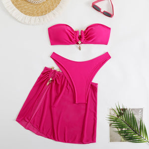 Women’s Bikini Three - Piece - Backless Swimsuit - MRC STOREbikini setMy StoreWomen’s Bikini Three - Piece - Backless Swimsuit My Store MRC STORECJYJ242436911KPPinkL