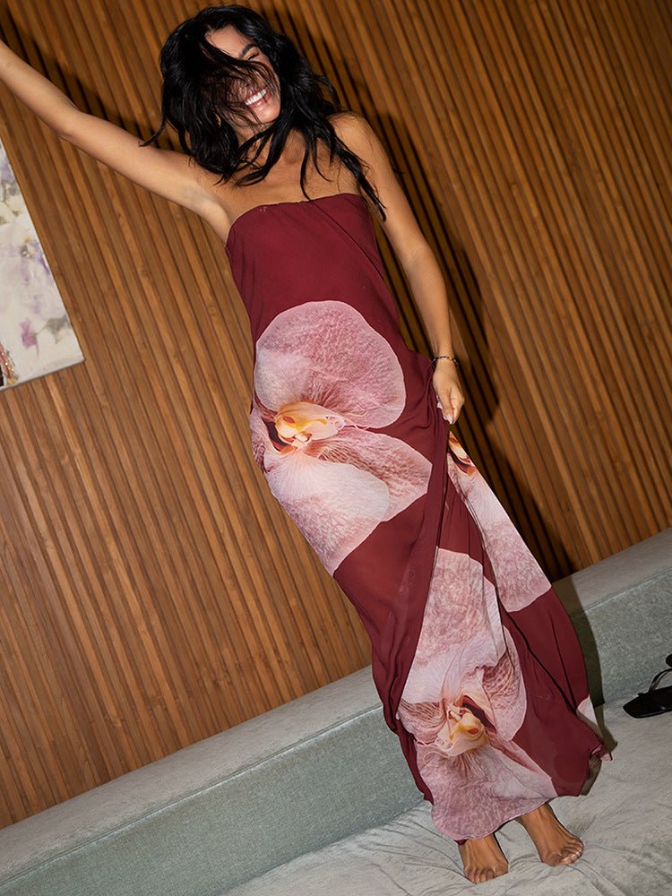 Women’s Chiffon Dress - Off - Shoulder Tube Long - MRC STOREDressMy StoreWomen’s Chiffon Dress - Off - Shoulder Tube Long My Store  27.73MRC STORECJLY242020106FUWine RedL