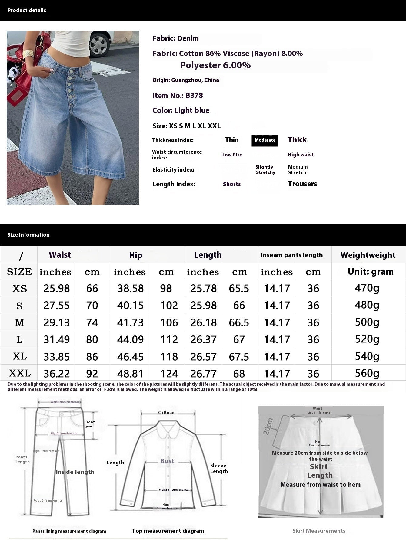 Women’s Denim Shorts - Multi - Breasted Cropped Fit - MRC STOREShortsMy StoreWomen’s Denim Shorts - Multi - Breasted Cropped Fit My Store MRC STORECJNZ241654604DWLight BlueL