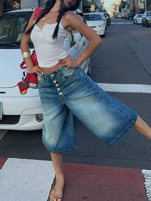 Women’s Denim Shorts - Multi - Breasted Cropped Fit - MRC STOREShortsMy StoreWomen’s Denim Shorts - Multi - Breasted Cropped Fit My Store MRC STORECJNZ241654604DWLight BlueL