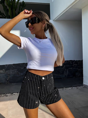 Women’s Denim Shorts - Rhinestone Straight - MRC STOREShortsMy StoreWomen’s Denim Shorts - Rhinestone Straight My Store MRC STORECJNZ235544207GTDenim BlueL