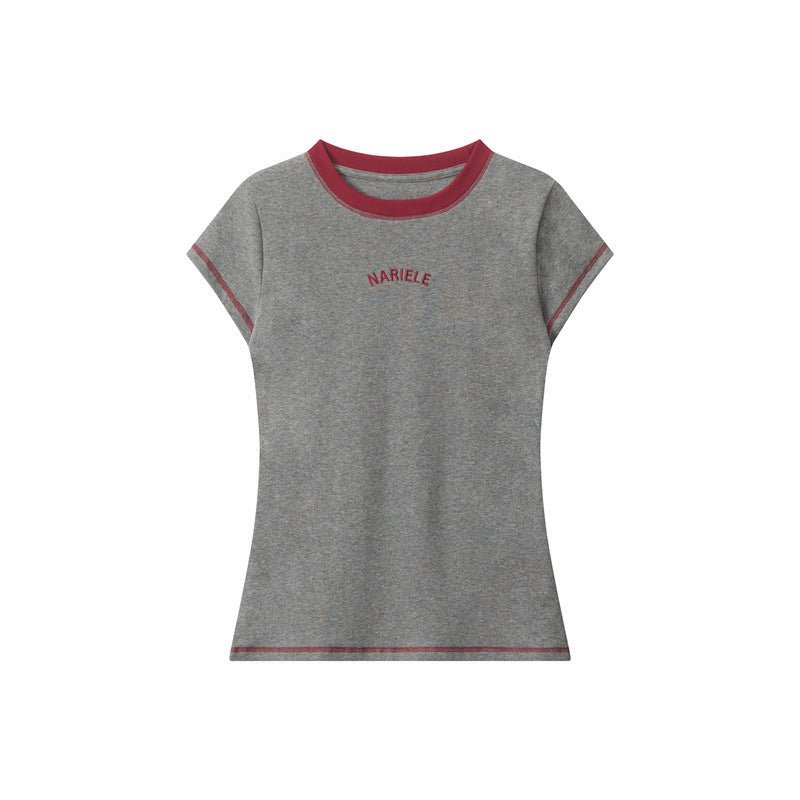 Women’s Embroidered Round Neck Tee - MRC STORET-ShirtsMy StoreWomen’s Embroidered Round Neck Tee My Store MRC STORECJCS247094706FUMelange GrayL