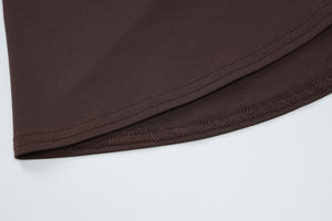 Women's Fashion Slim Round Neck Pleated Dress - Mid Waist - MRC STOREDressMy StoreWomen's Fashion Slim Round Neck Pleated Dress - Mid Waist My Store MRC STORECJLY232932306FUKhakiL