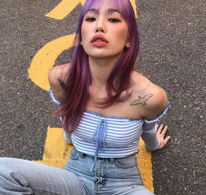 Women's Fashion Striped One - Shoulder T-shirt - MRC STORETopMRC STOREWomen's Fashion Striped One - Shoulder T-shirt - MRC STOREMRC STORECJNSSYWY01191-Blue-LBlueL