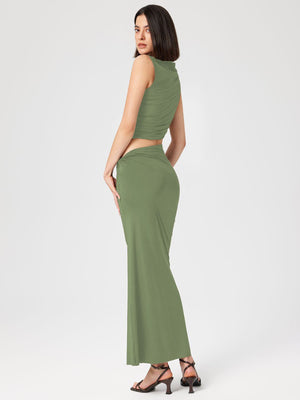 Women’s Fashion Suit - Sleeveless Long Skirt Set - MRC STOREsetMy StoreWomen’s Fashion Suit - Sleeveless Long Skirt Set My Store MRC STORECJYD238238805EVDark BrownL