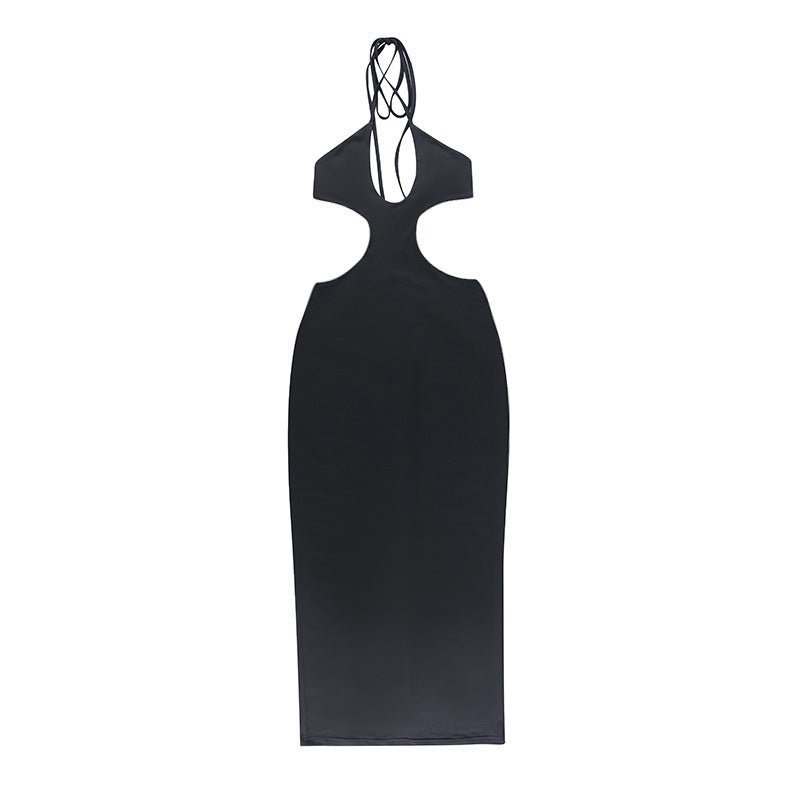 Women’s Halter Neck Dress - Hollow Solid Color - MRC STOREDressMy StoreWomen’s Halter Neck Dress - Hollow Solid Color My Store MRC STORECJLY153302606FUBlackL