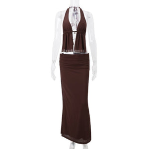 Women’s Halter Skirt Suit - Cut - Out Brown Set - MRC STOREsetMy StoreWomen’s Halter Skirt Suit - Cut - Out Brown Set My Store  29.03MRC STORECJLS237615903CXBrownL
