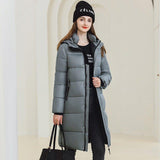 Women’s Long Hooded Winter Coat – Warm Cotton Jacket with Pockets for Cold Weather - MRC STORE