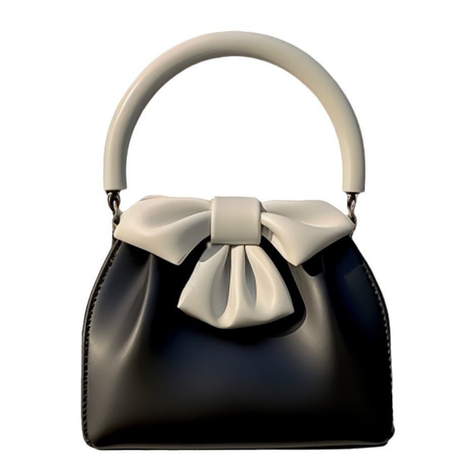 Women's Pleated Handbag Contrast Color Bow Bucket Bag - MRC STOREAccessoriesMy StoreWomen's Pleated Handbag Contrast Color Bow Bucket Bag My Store MRC STORECJNS230366601AZBlack