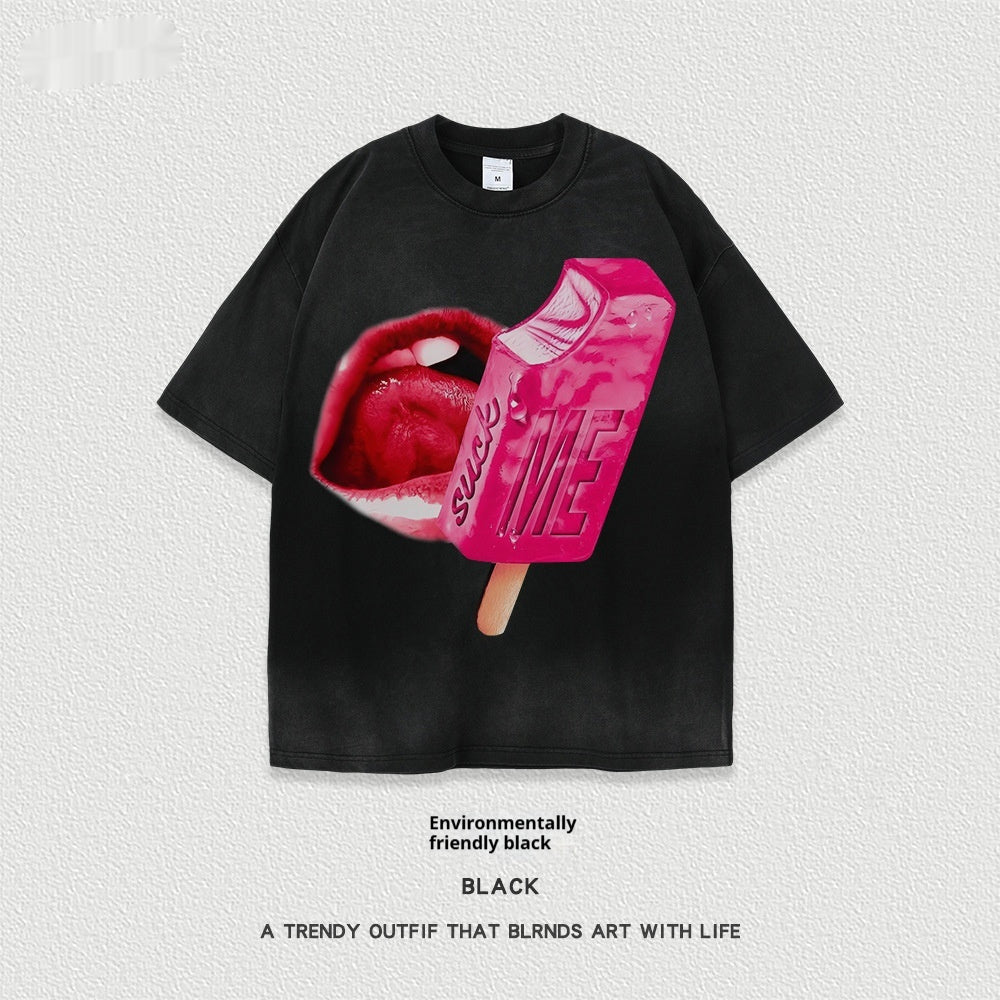 Women’s Street T-Shirt - Washed Cartoon Loose Top - MRC STORET-ShirtsMy StoreWomen’s Street T-Shirt - Washed Cartoon Loose Top My Store  27.86MRC STORECJYH238958603CXBlackL