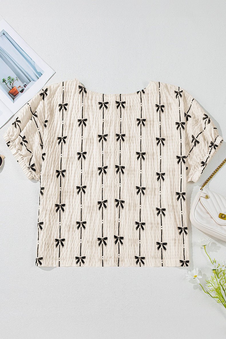 Women’s Summer Top - Bow Print Pullover - MRC STORET-ShirtsMy StoreWomen’s Summer Top - Bow Print Pullover My Store MRC STORECJQB232609003CXLC25130205P1520L